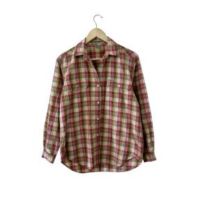 Vintage Royal Robbins Medium Button Shirt Plaid Cotton Long Sleeve Womens